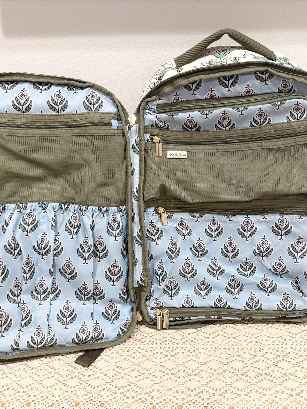 Target Floral Quilted Backpack in Pink and Green
